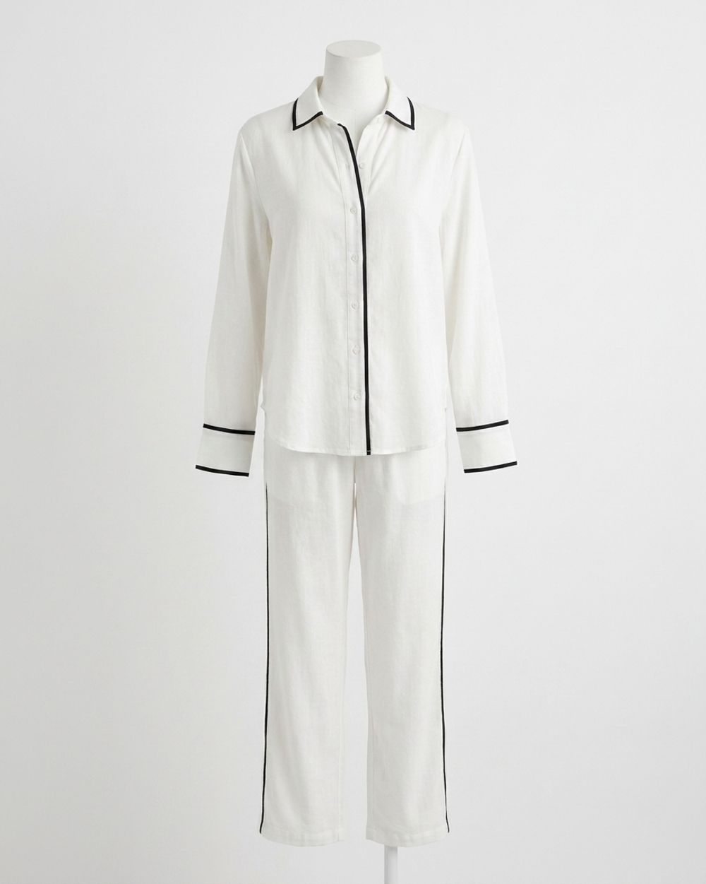 NEW BELLA DAHL contrast trim shirt in off white